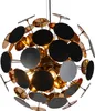 A close-up studio shot of a spherical chandelier with many disc-shaped elements. Podgląd zdjęcia produktu