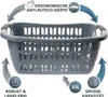 Große Wäschewanne grau, 3er Set, ergonomische Griffe, Produktbild-Vorschau 5