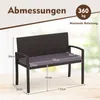 Rattanbank für den Außenbereich, Terrassensofa für 2 Produktbild-Vorschau 8