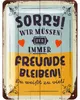 LANOLU Retro Blechschild Freunde bleiben, vintage Produktbild-Vorschau 1