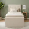 Homestyle4u Polsterbett 90x200 Beige Einzelbett Bettgestell Produktbild-Vorschau 17