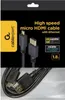The image shows the packaging of a micro HDMI cable, with a close-up of the cable itself at the bottom. Produktbild-Vorschau