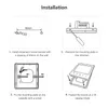 Diagrams illustrating the installation steps for a thermostat. Podgląd zdjęcia produktu