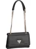 A black Guess handbag with a gold chain strap is shown against a white background. Produktbild-Vorschau