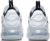 The back view of a pair of white Nike Air Max 270 sneakers. Náhled obrázku produktu