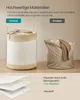 Comparison of two laundry baskets, one presented as high-quality and the other as standard, with a material breakdown diagram. Náhled obrázku produktu