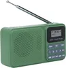 A green portable DAB+ digital radio with an extended antenna, displayed against a white background. Produktbild-Vorschau