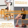 COSTWAY 2-traps opstapkrukje, inklapbare ladderkruk, bamboe Productafbeelding-voorbeeld 5