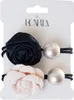 Rosa Frottee-Haargummi mit Rose Produktbild-Vorschau 3