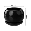 Blumentopf Blumenübertopf Schwarz Kugel Blumenschale mit Produktbild-Vorschau 2