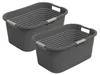 Rotho 2er-Set Wäschekorb 40L Country - Wäschesammler groß - Produktbild-Vorschau 1