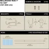 Diagrams showing the components and dimensions of a curtain rod. Podgląd zdjęcia produktu