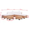 Set di divani 18 pezzi in rattan naturale Anteprima dell’immagine prodotto 11