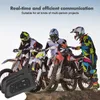 Three motocross riders on their bikes, with communication devices in the foreground. Produktbild-Vorschau
