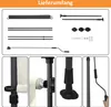 A collage of product images showing parts and details of an outdoor vertical awning. Produktbild-Vorschau