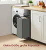 A laundry room scene with a washing machine, cabinets, and a laundry basket. Produktbild-Vorschau