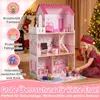 COSTWAY Puppenhaus Holz, Kinder Dollhouse mit 17 Produktbild-Vorschau 7