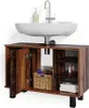 A bathroom vanity with a sink and faucet, set against a white background. Produktbild-Vorschau