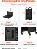 An instructional diagram showing the four steps to assemble a black storage cart. Produktbild-Vorschau