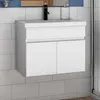 Waschtisch mit Unterschrank 60cm BERGEN Badmöbel Set Weiß Produktbild-Vorschau 1
