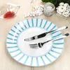 Split turkusowe paski 6x talerz obiadowy Ø27cm porcelana 6 Podgląd zdjęcia produktu 2