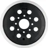 A top-down view of a black and white sanding pad. Produktbild-Vorschau