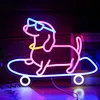LED neonové znamení,jezevčík skateboardový pes,LED neonové Náhled obrázku produktu 1