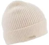 Seeberger Kaschmir Aufschlag-Strickmütze in Rippenmuster in beige
