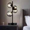 LED Tischleuchte, Metall, schwarz, Glas, rauch, Kugeln Produktbild-Vorschau 3