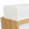 Relaxdays Badaccessoires-Set, 4-teilig, braun, Keramik & Produktbild-Vorschau 7