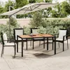 vidaXL Gartentisch mit Holzplatte Schwarz Poly Rattan & Produktbild-Vorschau 2