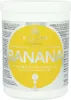 A white tub of Kallos Banana Hair Mask with a prominent yellow label featuring the product name and branding. Podgląd zdjęcia produktu