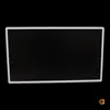 A product shot of a television with a white frame and a black screen, set against a black background. Voir les images du produit