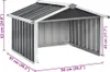 A diagram showing the dimensions of a garden shed. Produktbild-Vorschau