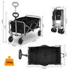 Multiple views of a foldable wagon with dimensions and weight capacity indicated. Produktbild-Vorschau