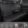 9-teiliges Auto Sitzbezug Set Universal Kunstleder Schwarz Produktbild-Vorschau 2