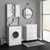 Vicco Waschmaschinenschrank Luis, 190 x 64 cm, Beton/Weiß Produktbild-Vorschau 4