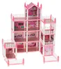 Puppenhaus rosa DIY 4 Ebenen von Möbeln Produktbild-Vorschau 6