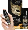 A hand holding a bottle of Orgie Dual Vibe liquid vibrator gel, with the product packaging in the background. Anteprima dell’immagine prodotto