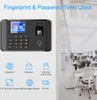 A time clock device with its features illustrated, next to a blurred office background. Podgląd zdjęcia produktu