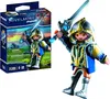 A Playmobil Novelmore toy set, showing both the product packaging and the assembled toy figure. Produktbild-Vorschau