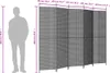 CLORIS Paravent 5-tlg. Schwarz Poly Rattan, 17,5 kg Produktbild-Vorschau 7