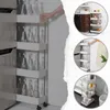 Rollregal 4 Ebenen Mit Haken – Schmale Küchen Und Bad Regal Produktbild-Vorschau 2