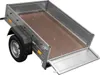 A studio shot of an empty utility trailer with its tailgate down. Produktbild-Vorschau