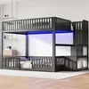 Łóżko piętrowe Flieks 140 x 200 cm z oświetleniem LED, Podgląd zdjęcia produktu 2