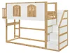 STILVORA Kinderbett 90x200cm mit Treppenschrank, Hochbett Produktbild-Vorschau 9