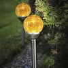 LED Solarkugel/Gartenspieß Bruchglas Optik - H: 26,5cm - Produktbild-Vorschau 1