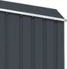 Close-up of the corner and roof of a dark gray metal shed. Náhled obrázku produktu