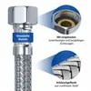 Close-up view of a flexible hose with magnified details highlighting its features. Produktbild-Vorschau