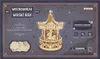 A marketing image for a ROKR 3D wooden puzzle of a romantic carousel, showing the assembled product and some text details. Anteprima dell’immagine prodotto